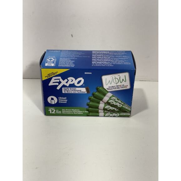 EXPO Low Odor Dry Erase Marker Chisel Tip Green Dozen 80004a 12 Count New - Picture 3 of 4
